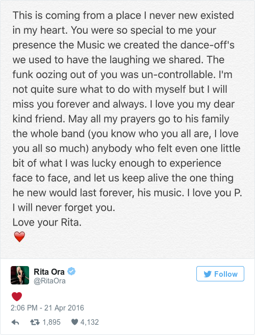 Tweet by @Rita Ora