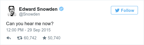 Tweet by @Edward Snowden