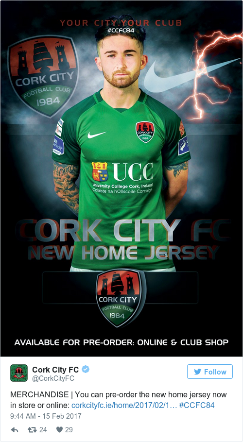 Tweet by @Cork City FC