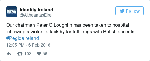 Tweet by @Identity Ireland