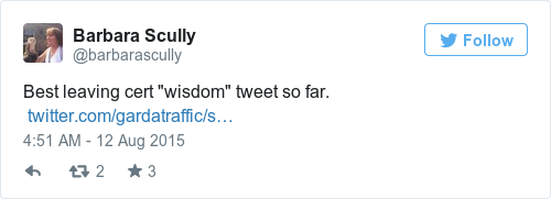 Tweet by @Barbara Scully