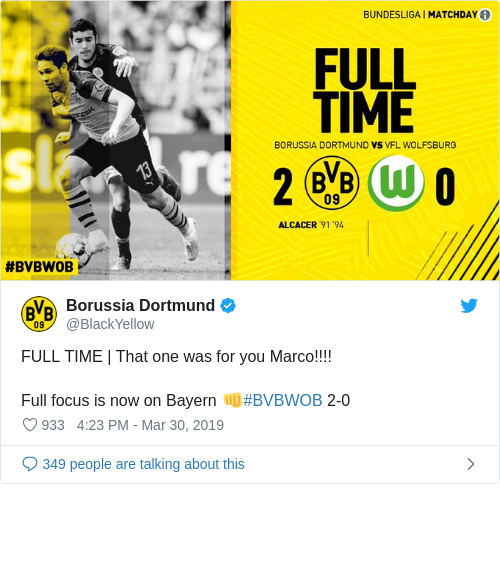 Tweet by @Borussia Dortmund