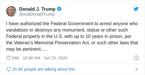 Tweet by @Donald J. Trump