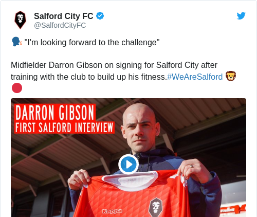 Tweet by @Salford City FC