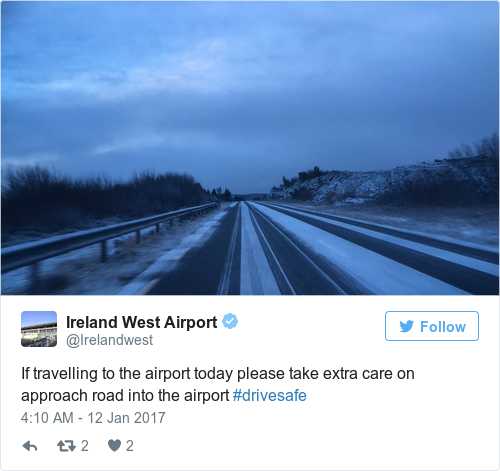 Tweet by @Ireland West Airport