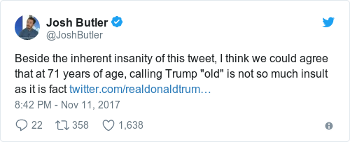 Tweet by @Josh Butler