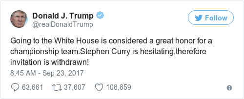 Tweet by @Donald J. Trump