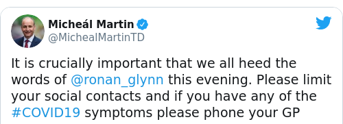 Tweet by @Micheál Martin