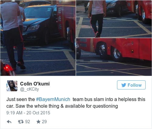 Tweet by @Colin O'kumi