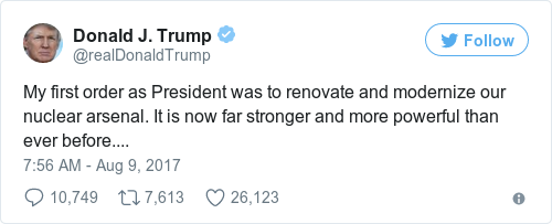 Tweet by @Donald J. Trump