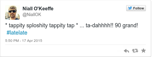 Tweet by @Niall O'Keeffe
