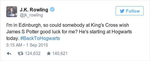 Tweet by @J.K. Rowling