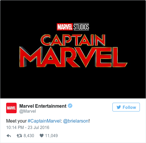 Tweet by @Marvel Entertainment