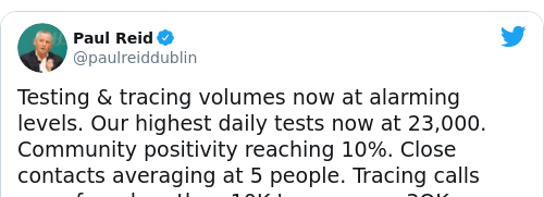 Tweet by @Paul Reid