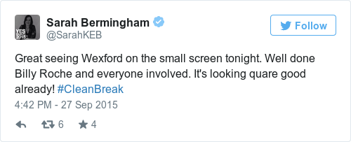 Tweet by @Sarah Bermingham
