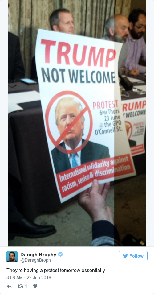 Tweet by @Daragh Brophy