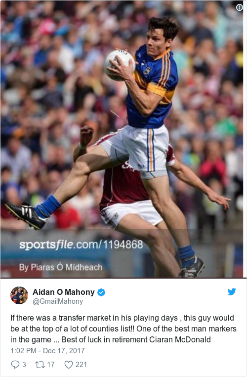 Tweet by @Aidan O Mahony