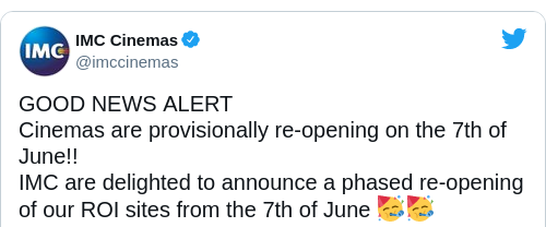 Tweet by @IMC Cinemas