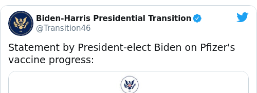 Tweet by @Biden-Harris Presidential Transition