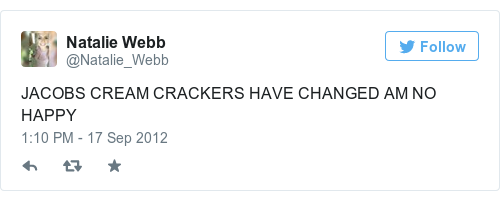 Tweet by @Natalie Webb