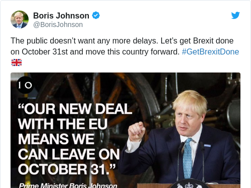 Tweet by @Boris Johnson